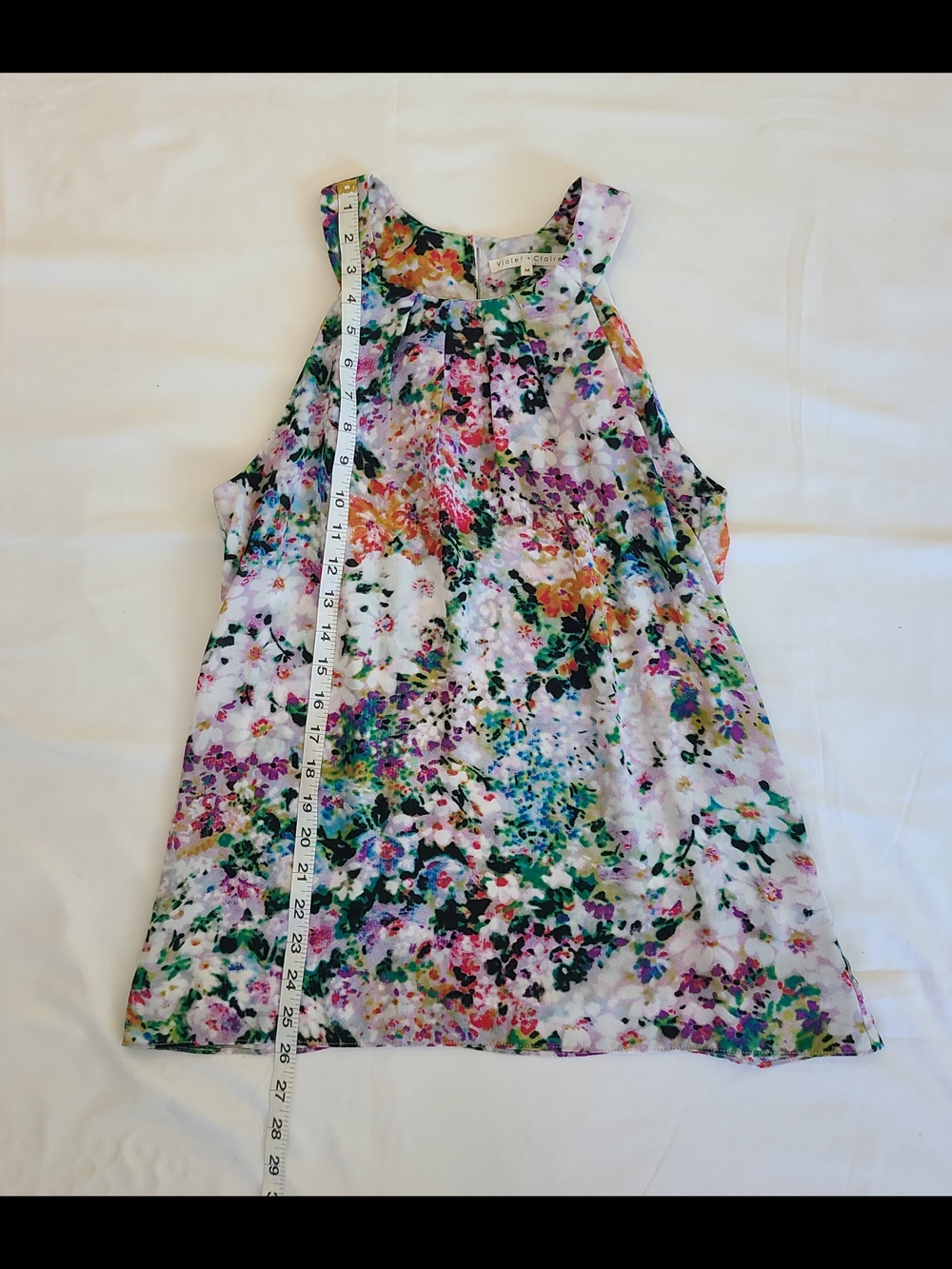 Violet & Claire Purple Floral Print Sleeveless Top